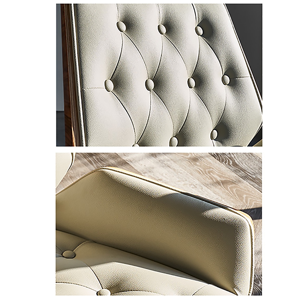 Green Leather Task Chair Upholstered Swivel Office Chair Height Adjustable window image