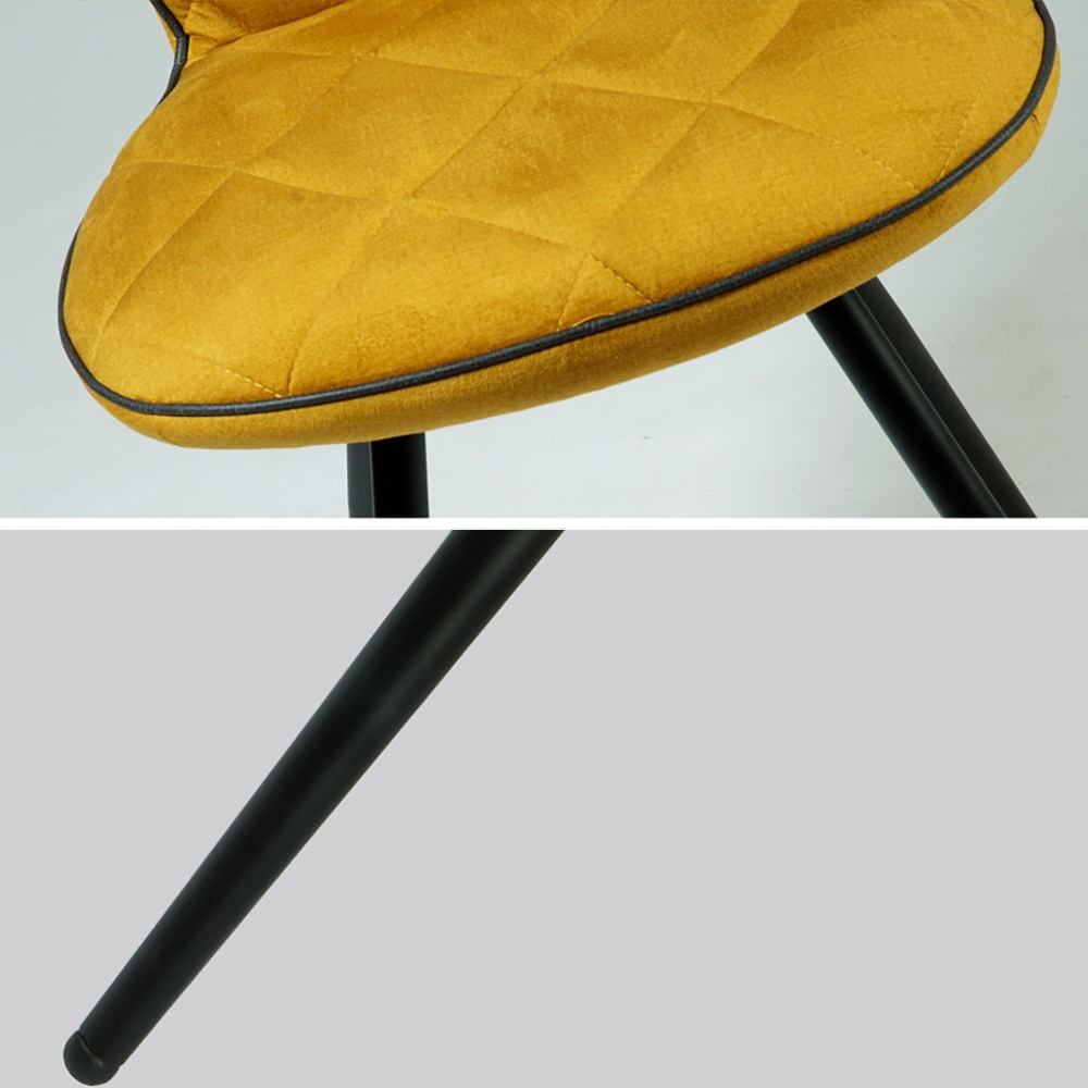 Moderne eetkamerstoel met hoge rugleuning fluwelen gestoffeerde eetkamerstoel set van 2 Vensterafbeelding