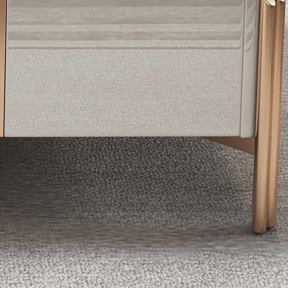 Modern Large Coffee Table with Storage Marble Top & Stainless Steel Legs window image