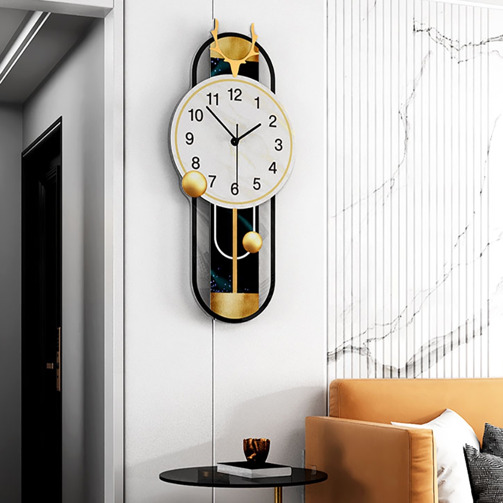 Small Modern Deer Head Creative Acrylic Wall Clock Home Decor window image