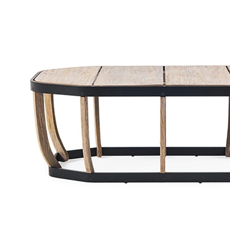 Mesa de centro octagon con tablero de madera de fresno Imagen de ventana