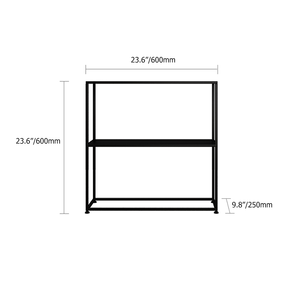 Double Storage Rack Size Black 2 Tiers Shelving Storage Freestanding Organizer Metal Rack|Homary