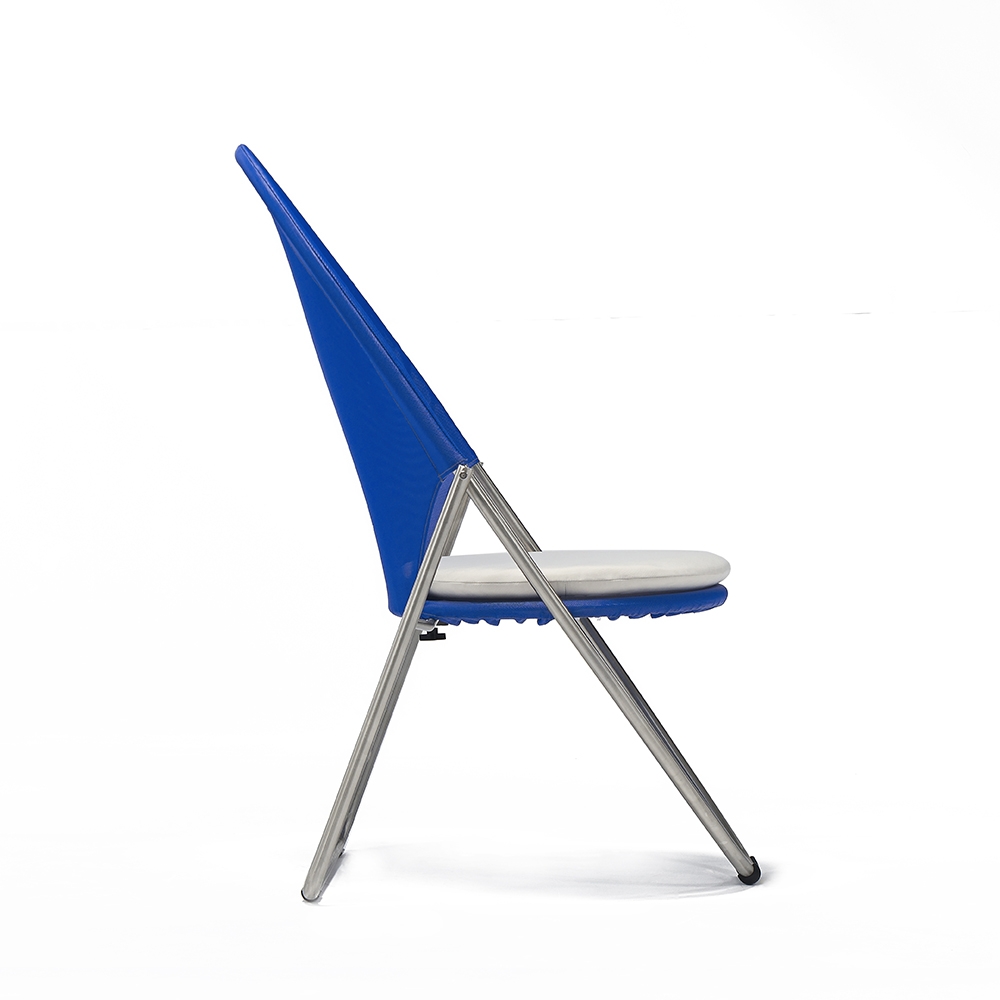 2-Piece Outdoor Folding Chair with Blue Net Back window image