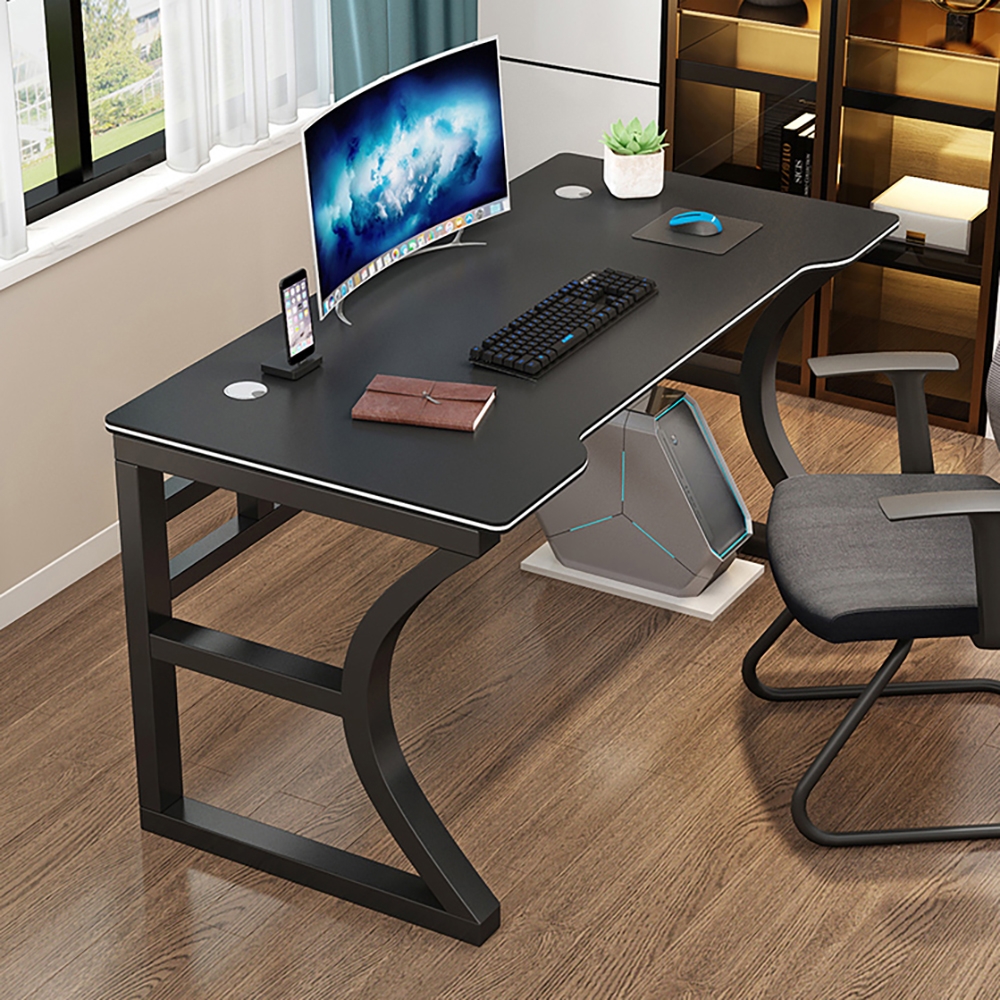 47.2" Black Gaming Desk Home Office Desk with Steel Frame window image