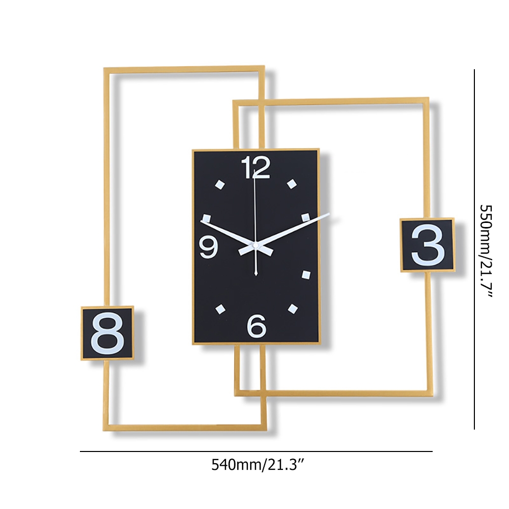 21.3" x 21.7" Geometry Rectangle Metal Wall Clock Personalized Home Decor window image