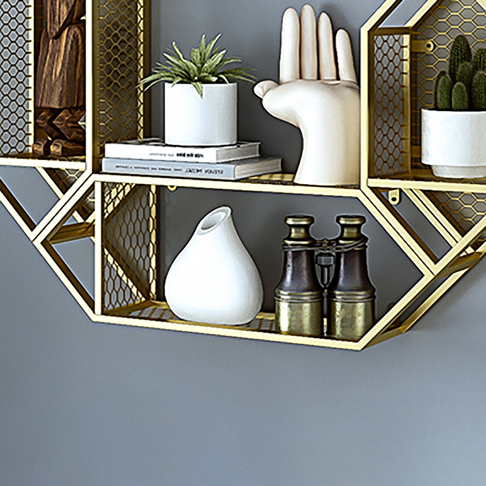 Geometrical Floating Shelves Wall Display Shelves window image