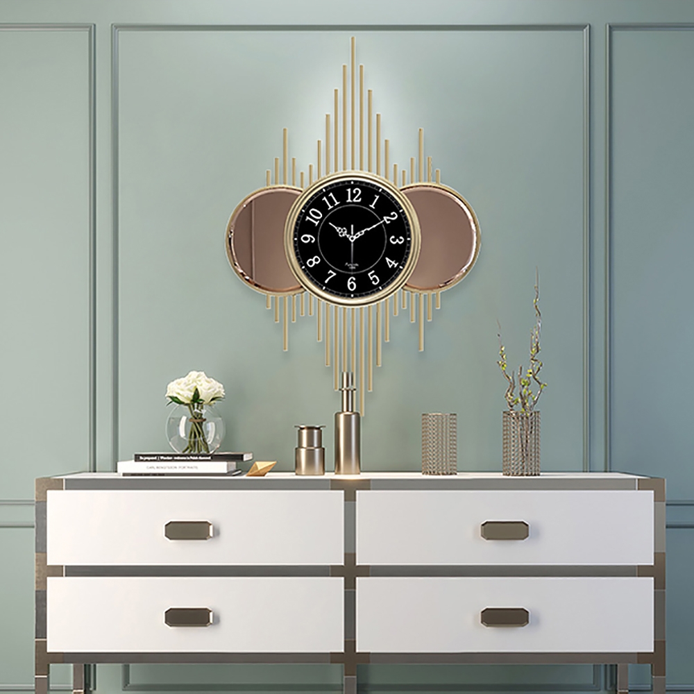 Creative Light Luxury Artistic Sunrise Large Wall Clock Decorative Hanging Decor window image