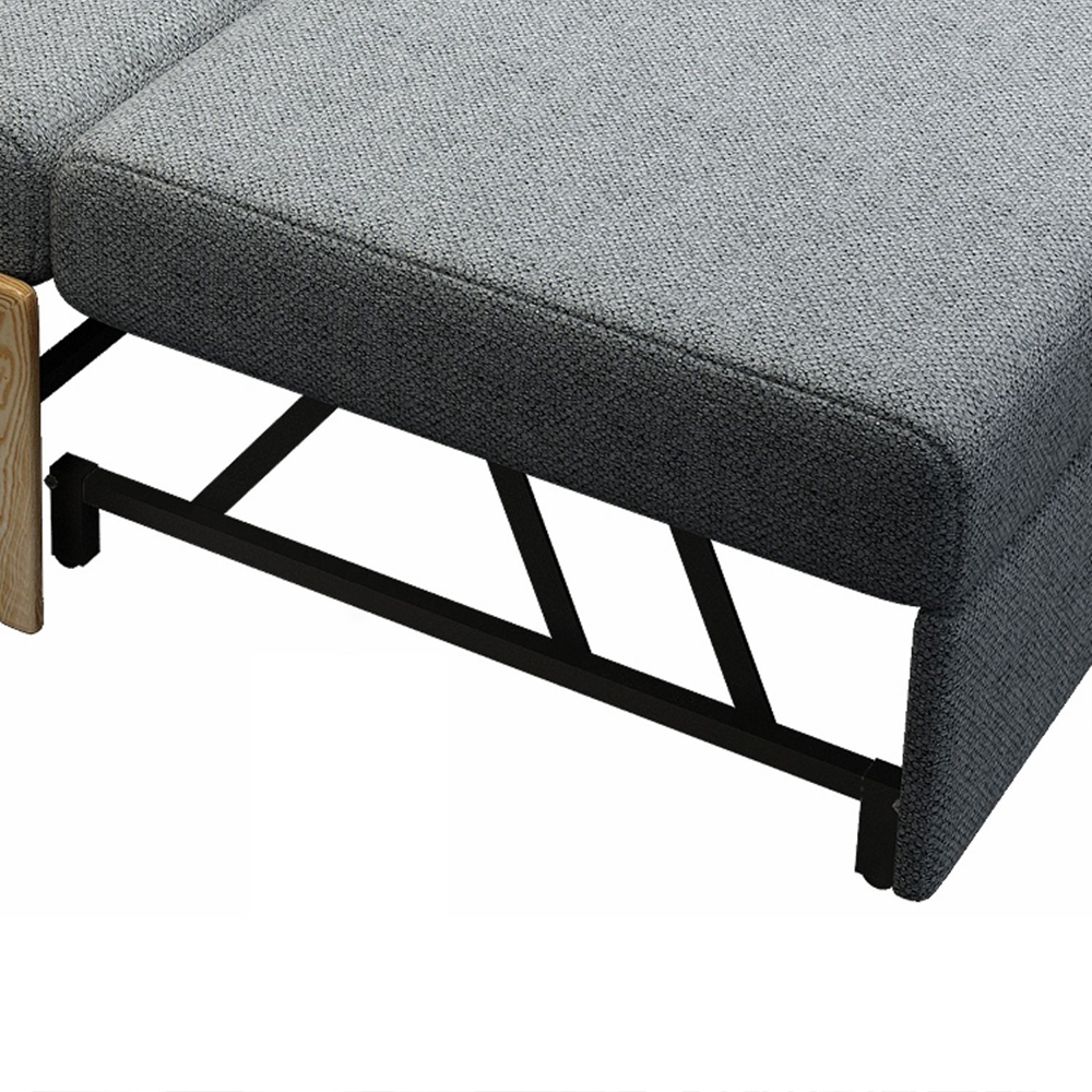 Sofa Bed Cotton&linen Upholstered 1-seat Convertible Sofa with a Accent Table window image