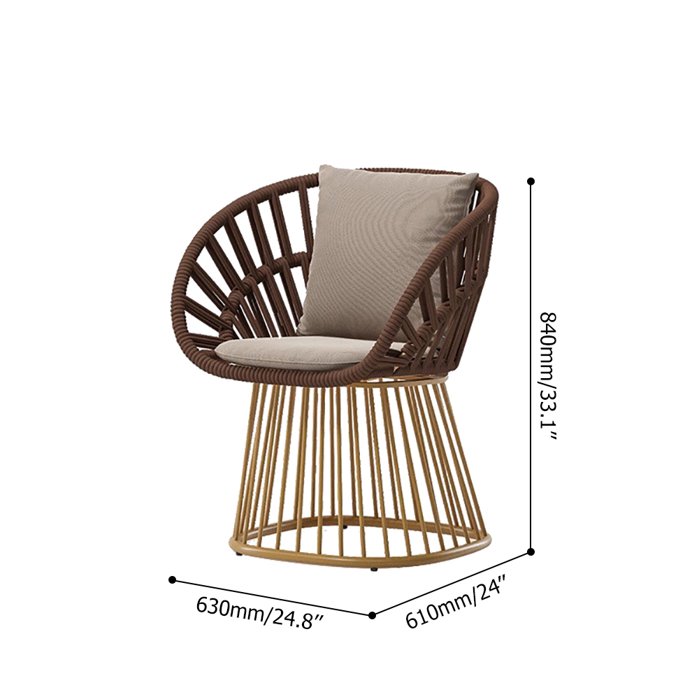 Rattan Patio Barrel Chair with Pedestal Base window image