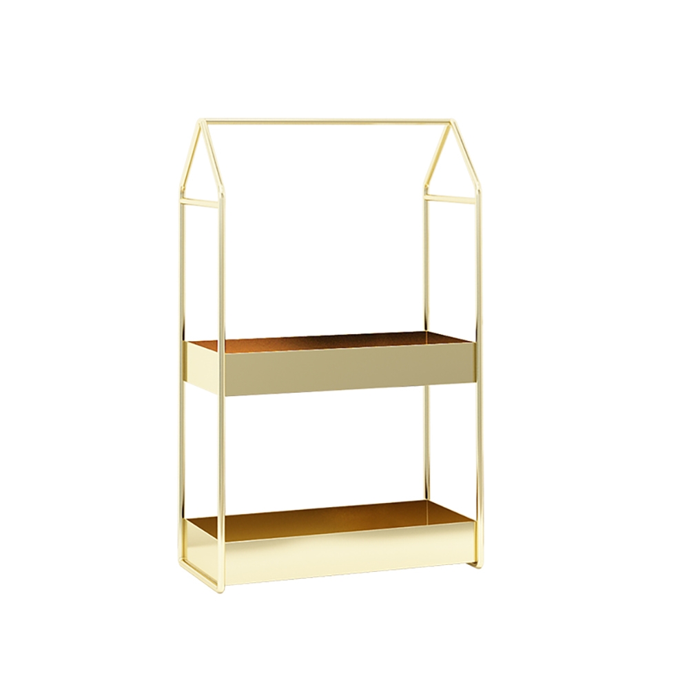 2-Tier Makeup Desk Organizer Dressing Storage Shelf window image