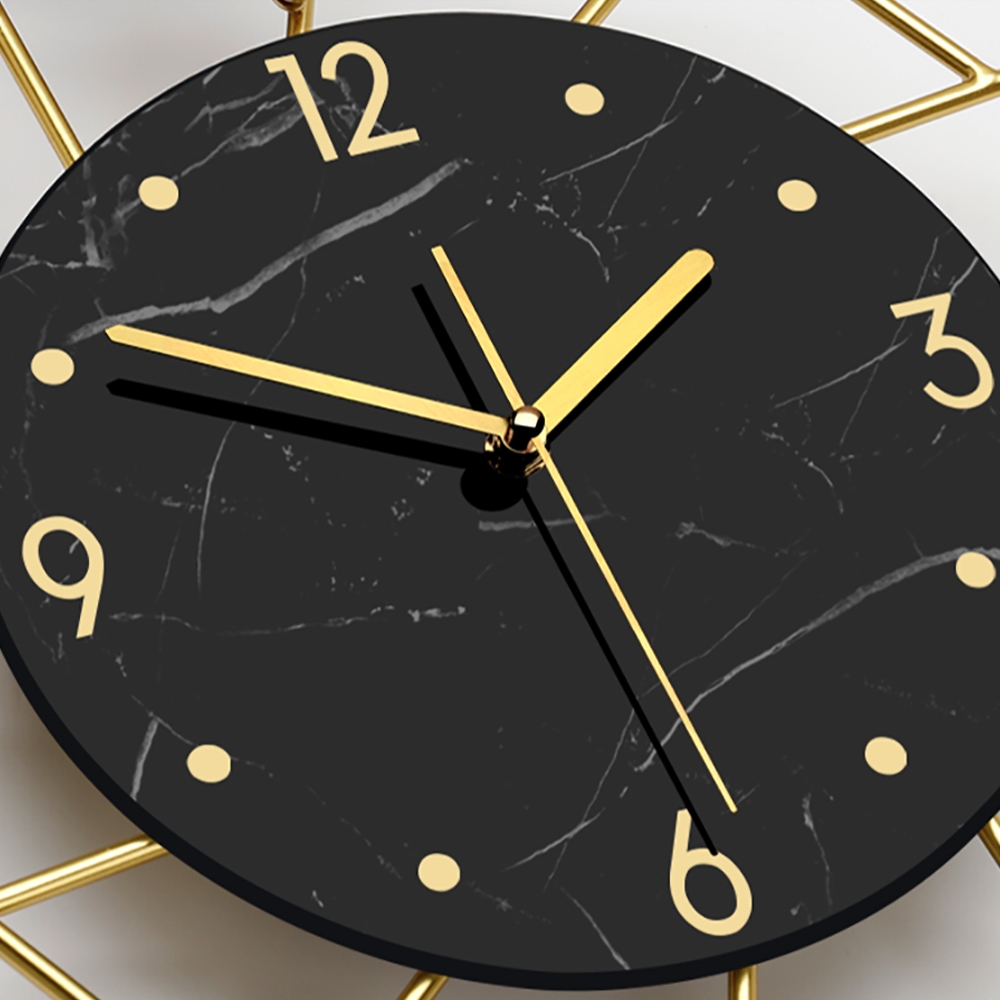 3D Brass Deer Head Wall Clock with Pendulum Metal Geometric Frame window image
