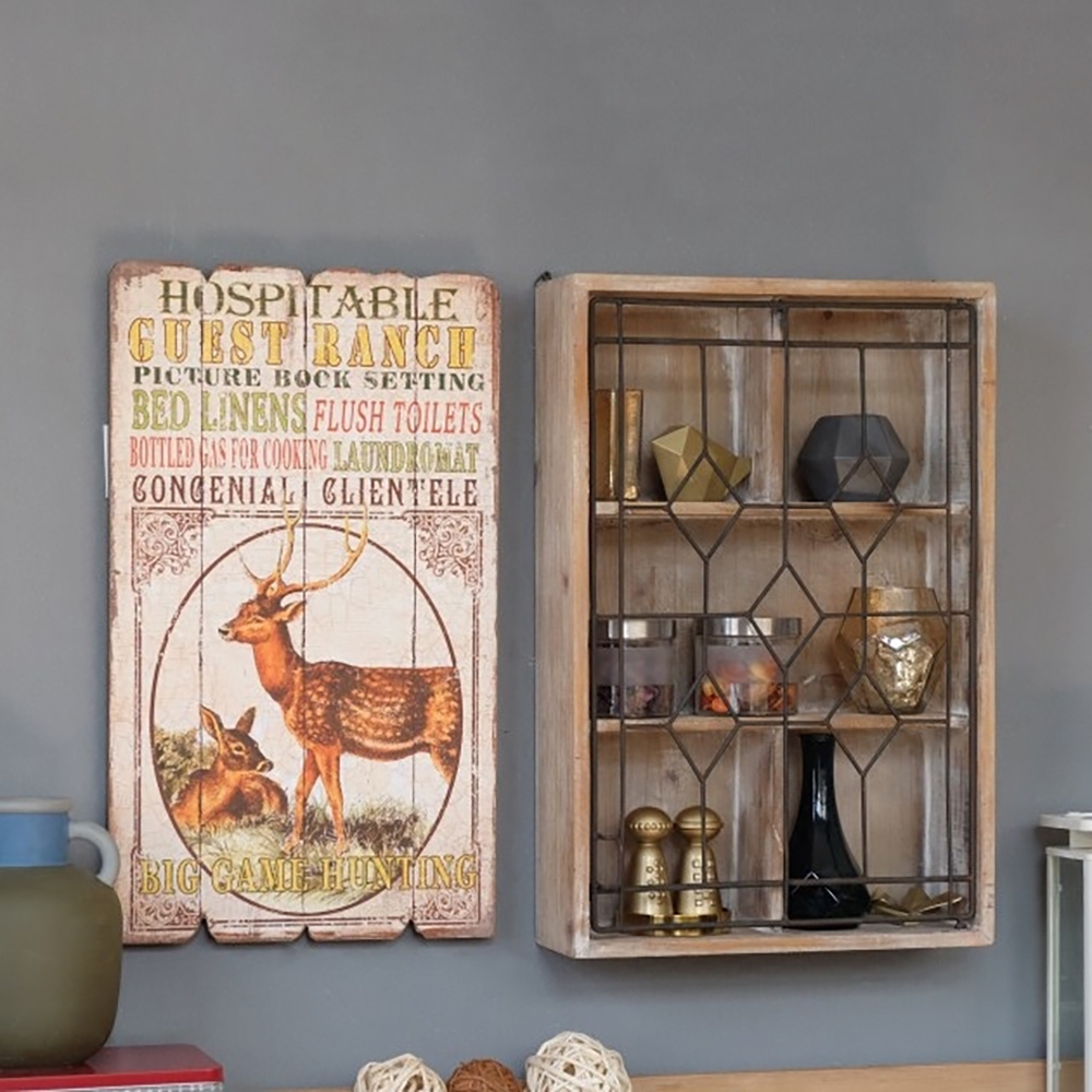 Farmhouse Wall Storage Cabinet with Metal Door window image