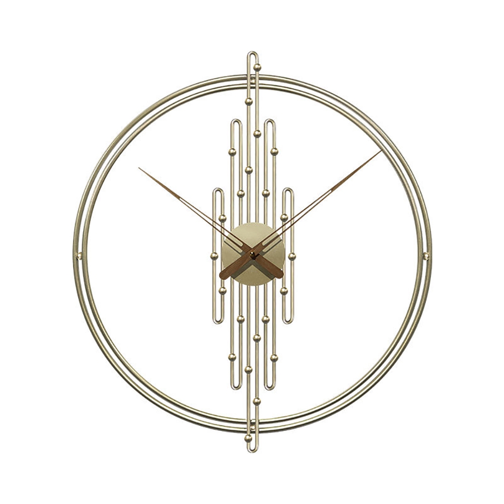 Small 3D Modern Design Oversized Golden Metal Round Wall Clock window image