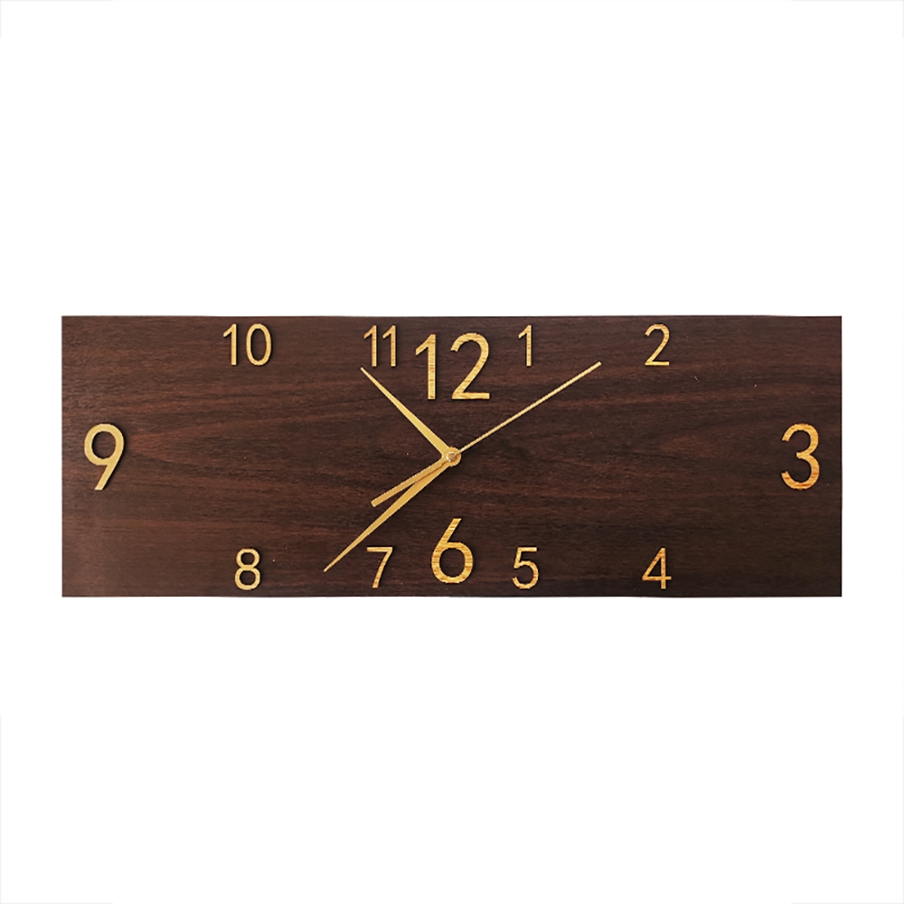 Retro Wooden Texture Rectangular Dial Personality Decorative Artistic Wall Clock window image