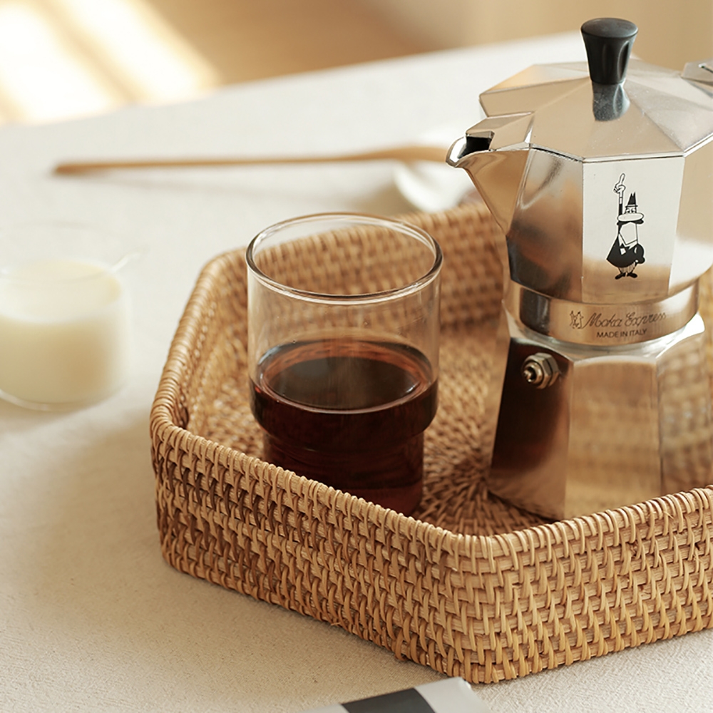 Rustic Rattan Desk Organizer in Natural Set of 2 window image