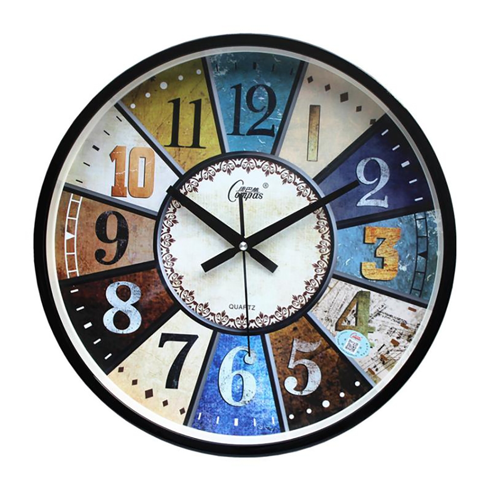 18" American Retro Style Resin Round Frame Mute Decorative Wall Clock window image