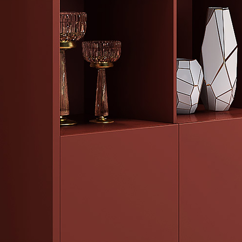 Italian Cabinet Red 2-Door & 1-Shelf Accent Storage Cabinet window image