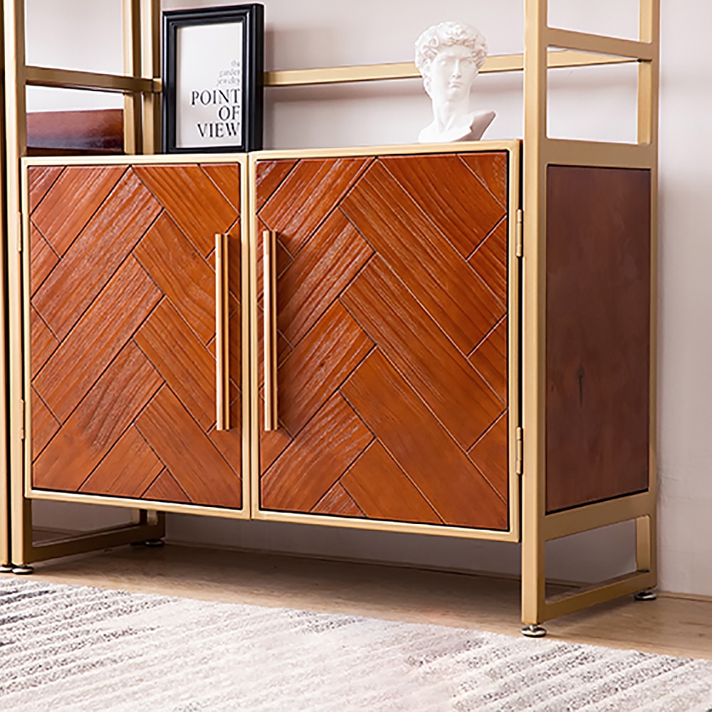 Vintage Freestanding Standard Bookshelf with Doors window image