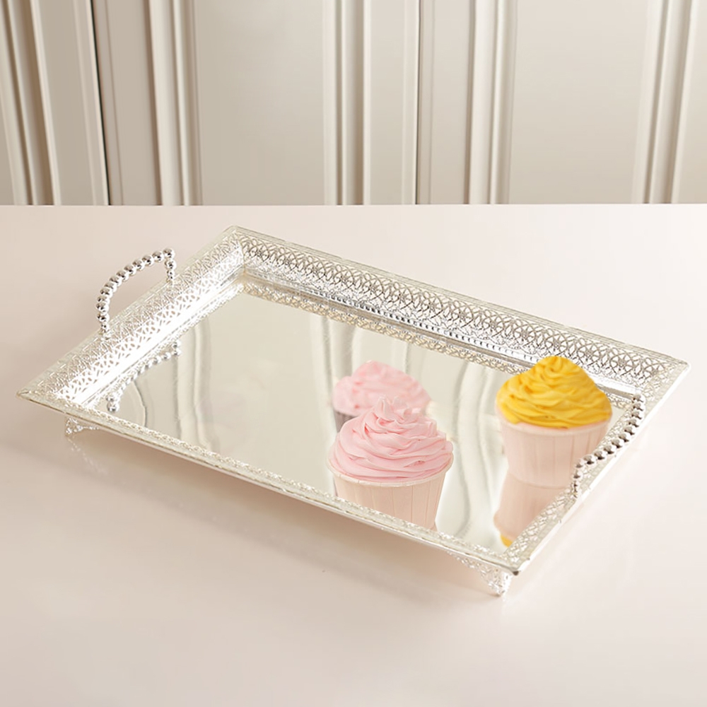 Luxury Serving Tray Countertop Organizer with Handles window image