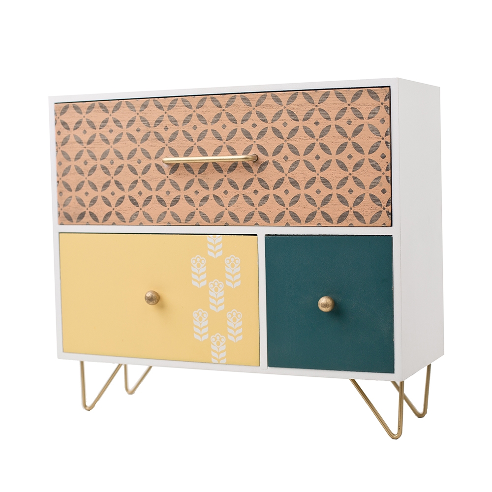 Nordic Cottage Mini Storage Cabinet Desk Organiser with Drawers window image