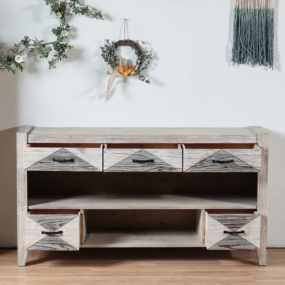Rustic Console Table with Storage in Natural with Cedar & MDF window image