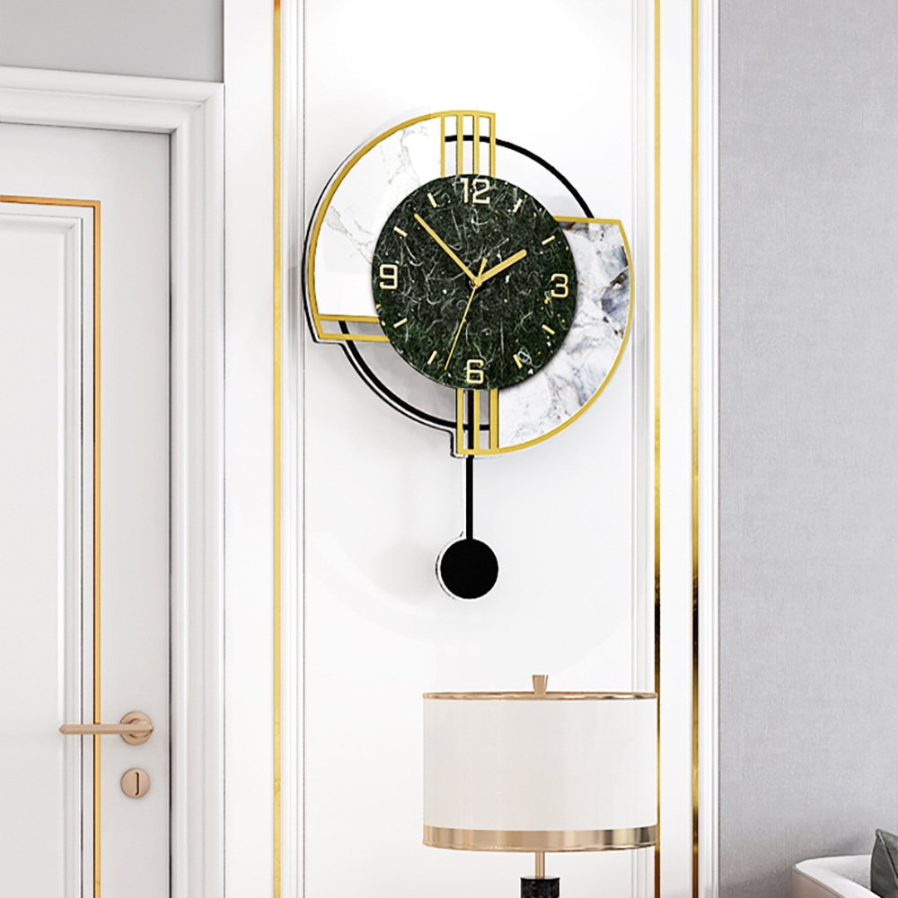 Nordic New Style Earth-Shape 3D Acrylic Wall Clock with Swingable Pendulum window image