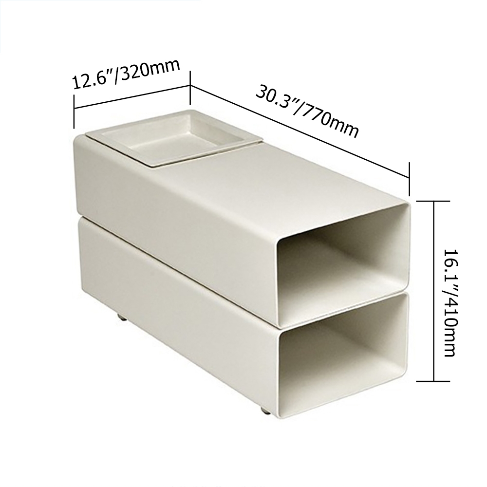 Pure White Side Table Outdoor Storage Table window image