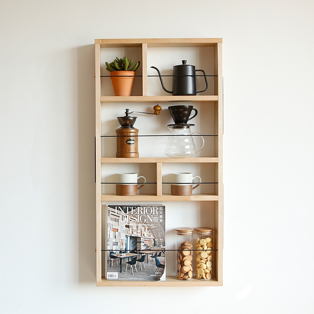 4-Tier Wooden Floating Shelves Display Wall Decor Shelves window image