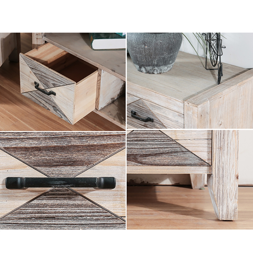 Rustic Console Table with Storage in Natural with Cedar & MDF window image