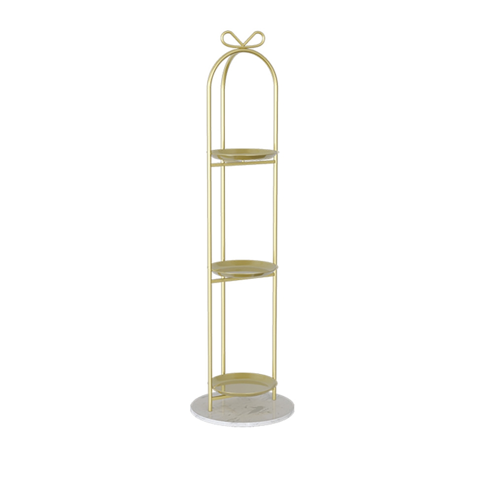 49.2" 3-Tier Round Metal Plant Stand Gold Flower Stand window image