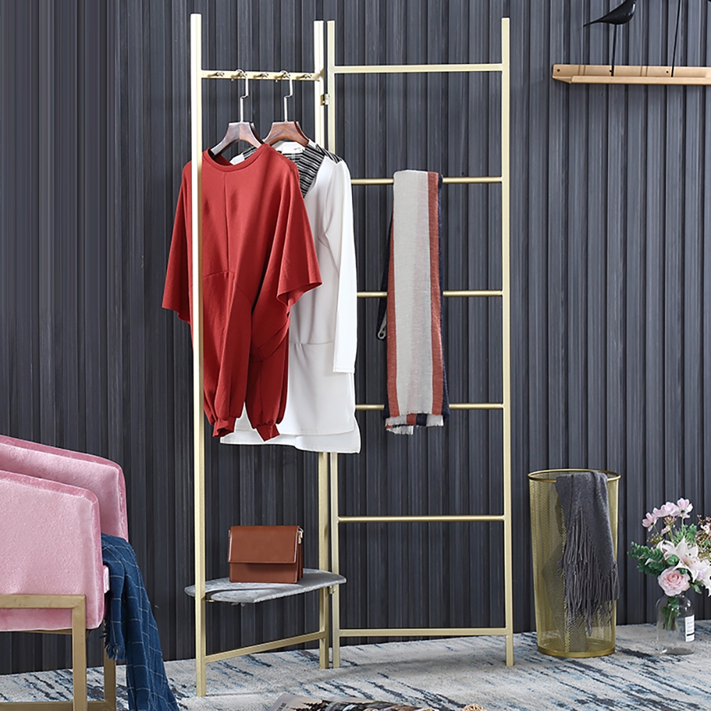 2-Panel Metal Divider Coat Rack Entryway Shelf with Shelf window image