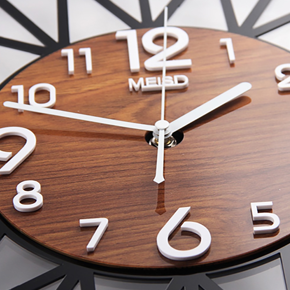 X-Large Modern Simple Geometric Acrylic Wall Clock with Hollow-out Design window image