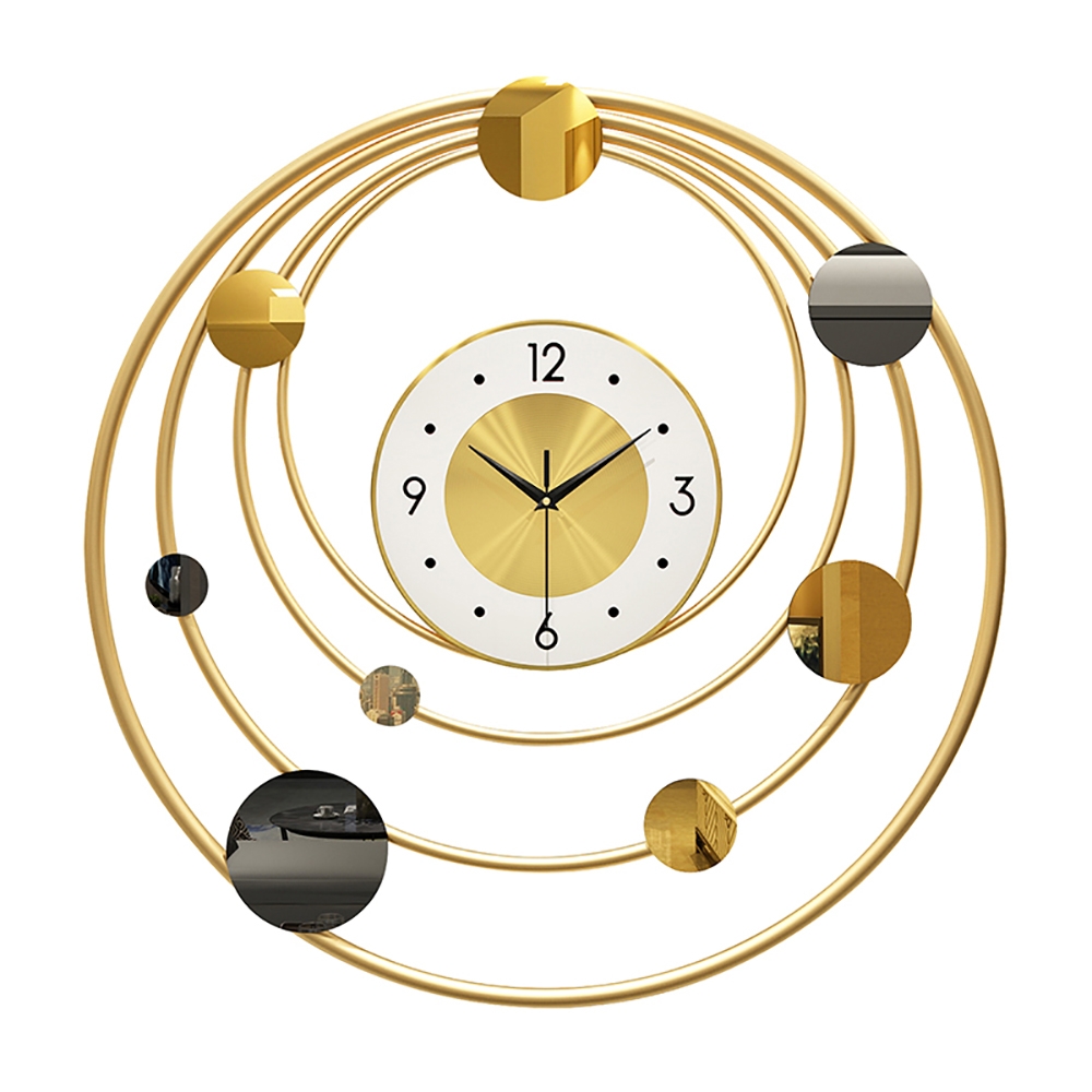 19.7" Creative Planet Geometric Metal Round Modern Design Large Wall Clock window image