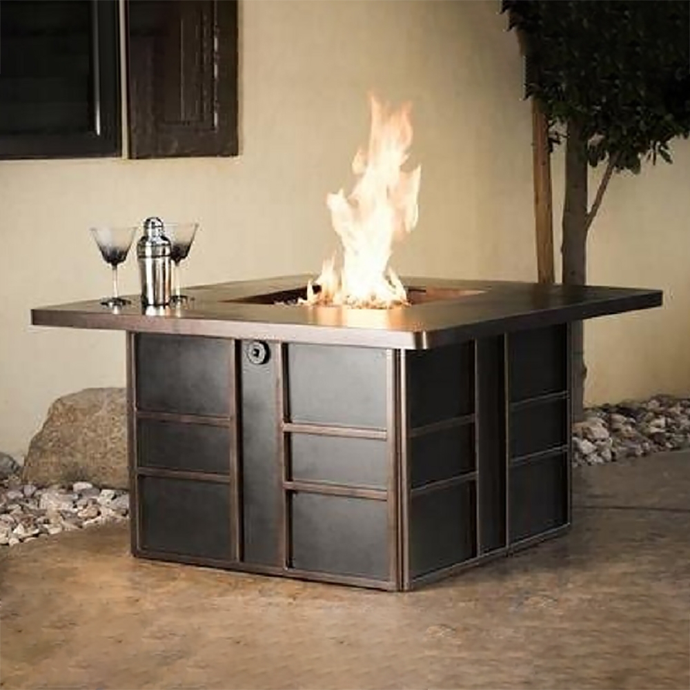 Outdoor Steel Propane Gas Fire Pit Table Gift Box Shape Garden Dining Table window image