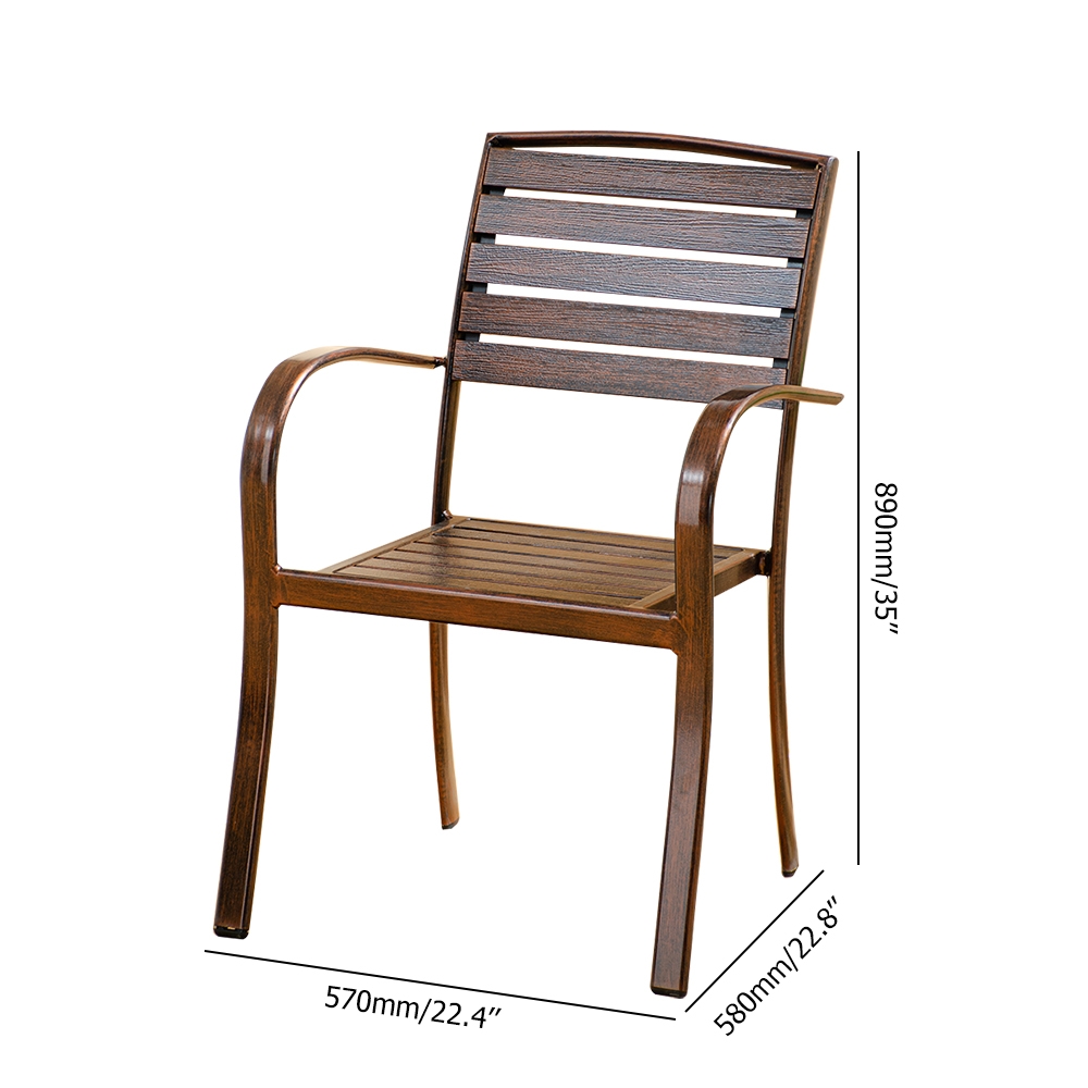 5-Pieces Patio Dining Set with Round Table and 4 Side Chair window image