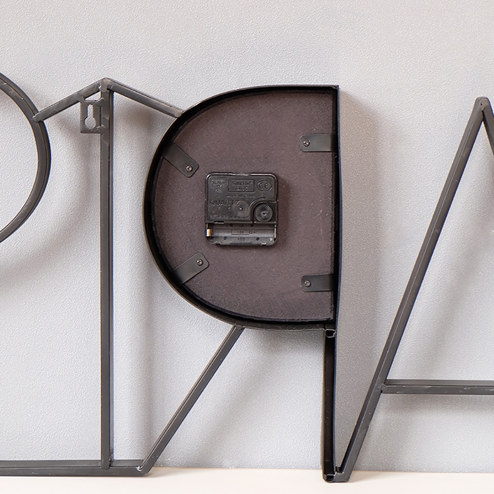 Nordic Retro-Style Black Metal Large Wall Clock Home Decor window image