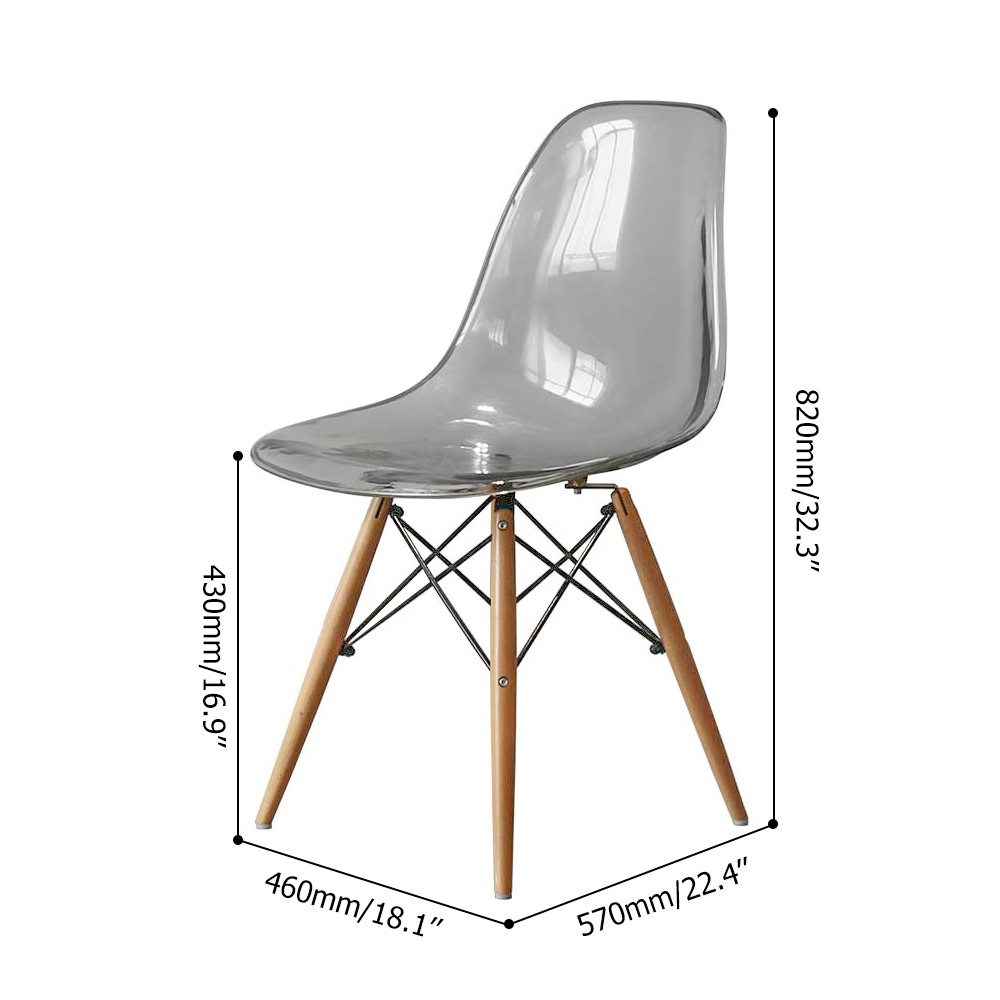 Nordic Dining Chair ABS Dining Chair Solid Wood Legs Chair window image