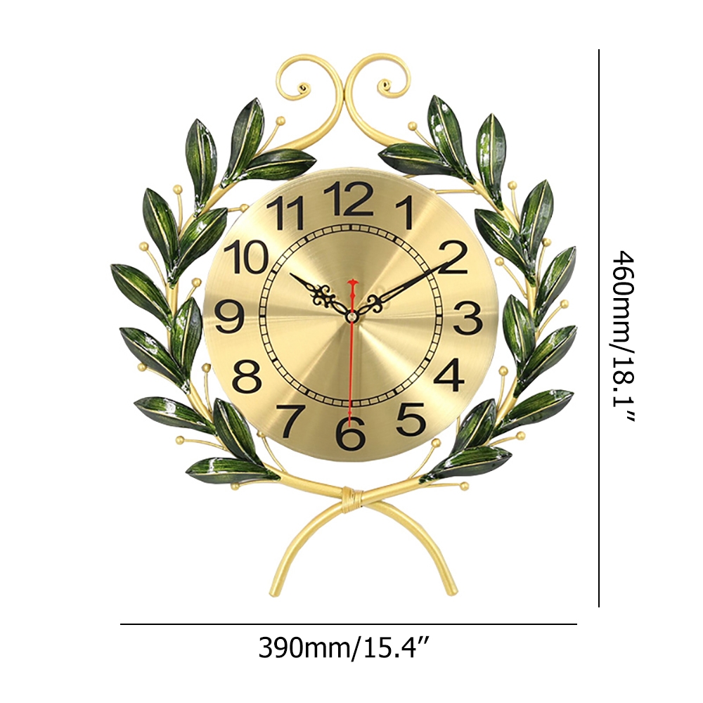 Artistic Fashion Olive Branches Leaves Wall Clock Home Decor window image