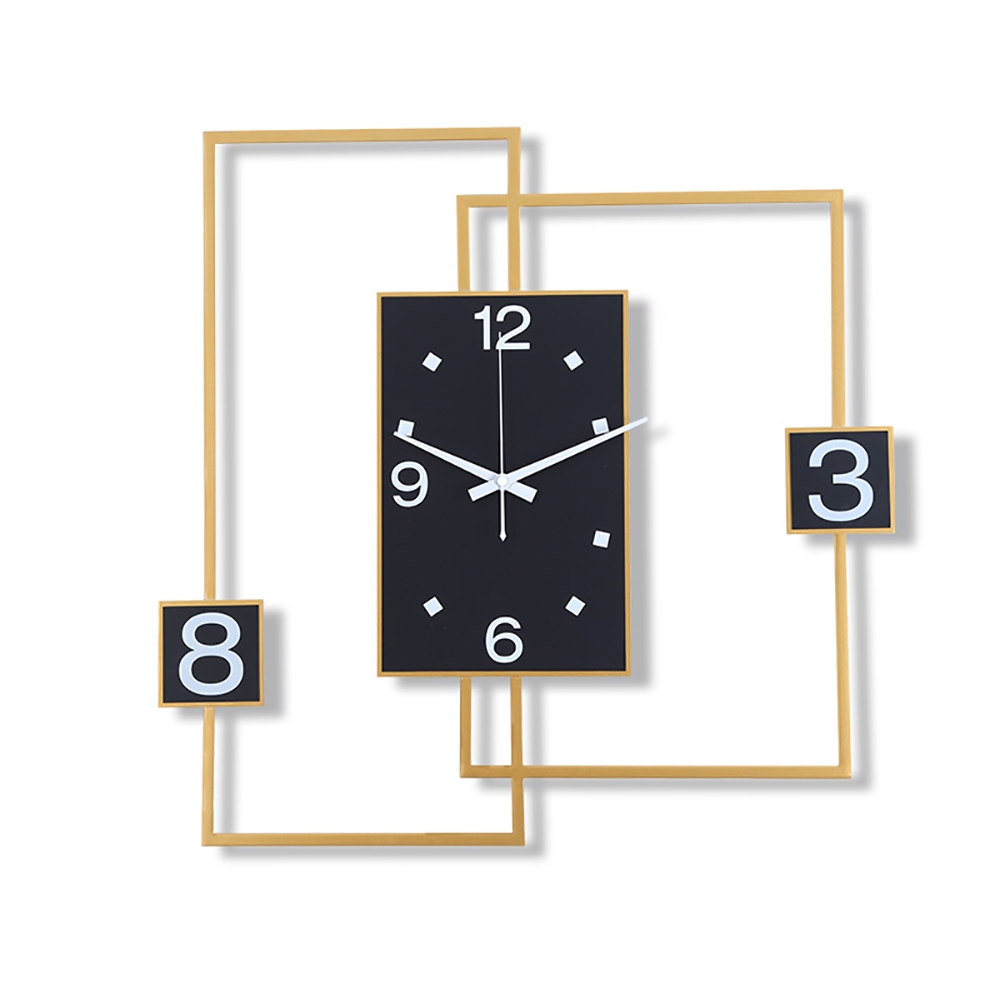 21.3" x 21.7" Geometry Rectangle Metal Wall Clock Personalized Home Decor window image