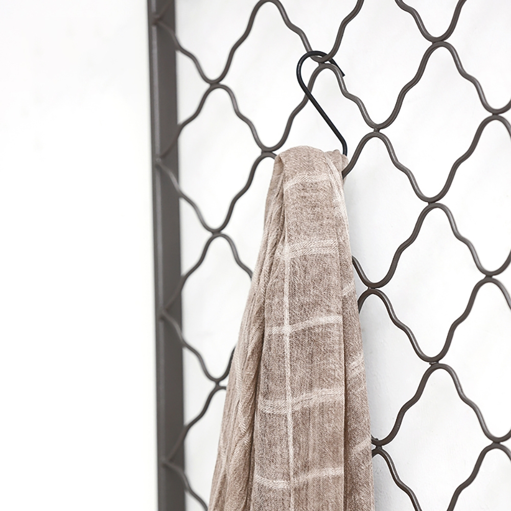 Black Grid Coat Rack Entryway Wall Mounted Rack window image