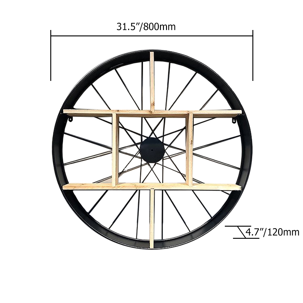 Industrial Round Floating Shelves Wall Display Shelf window image