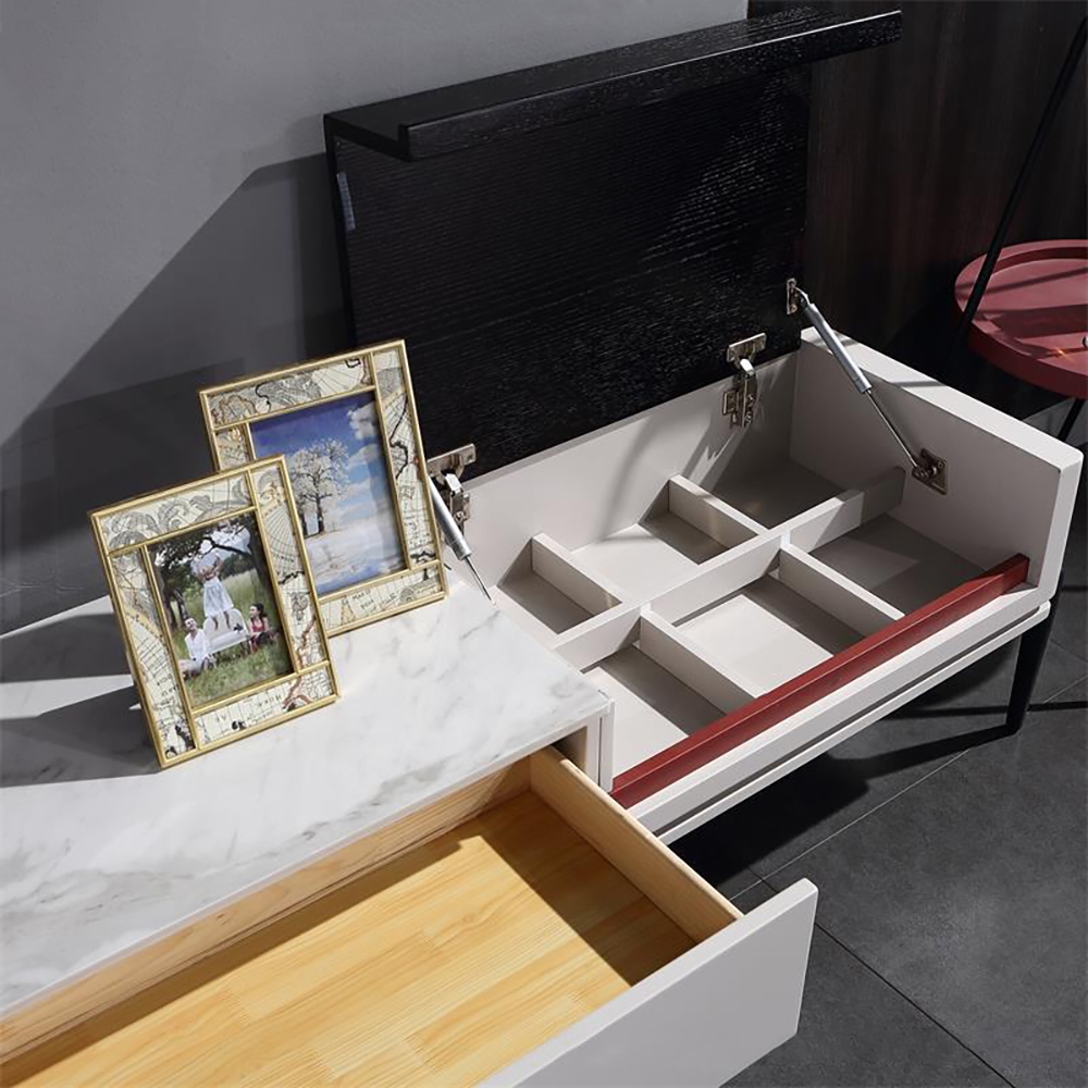 Modern Coffee Table with Storage Flip Top & Carbon Steel Legs window image