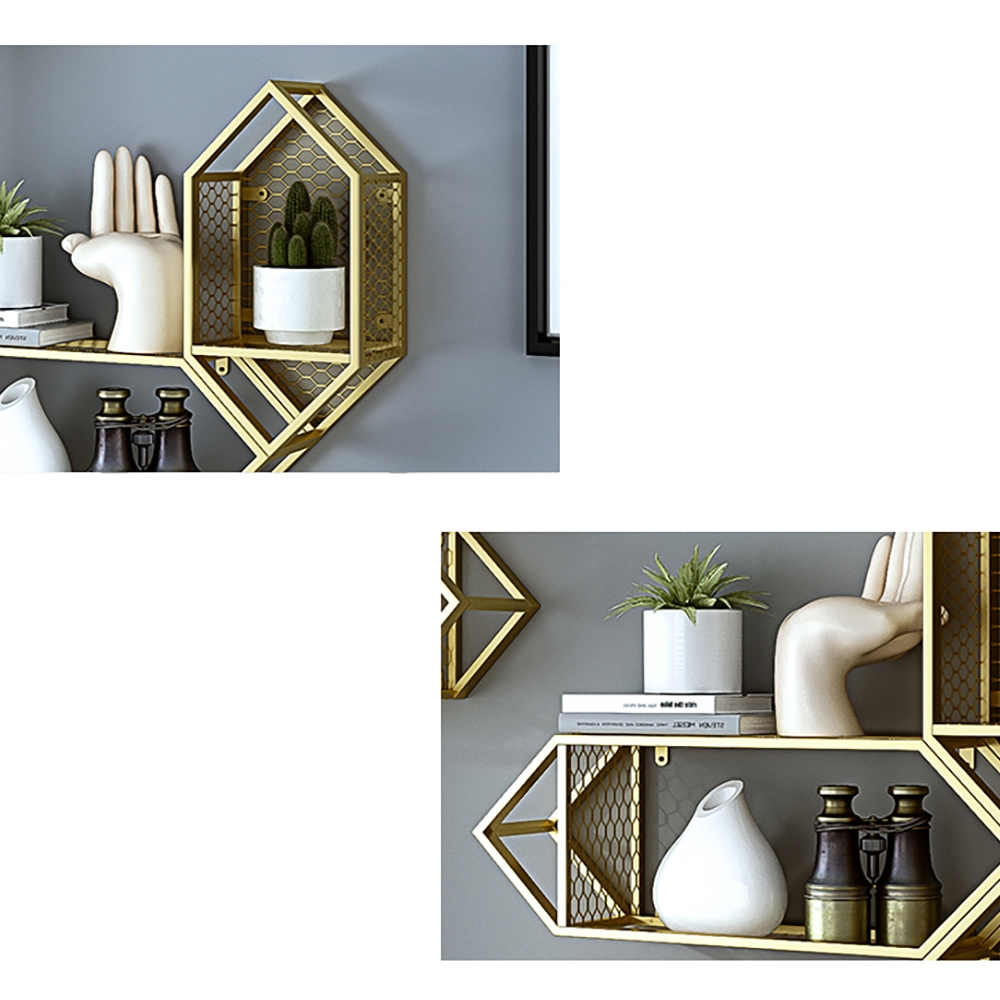 Geometrical Floating Shelves Wall Display Shelves window image