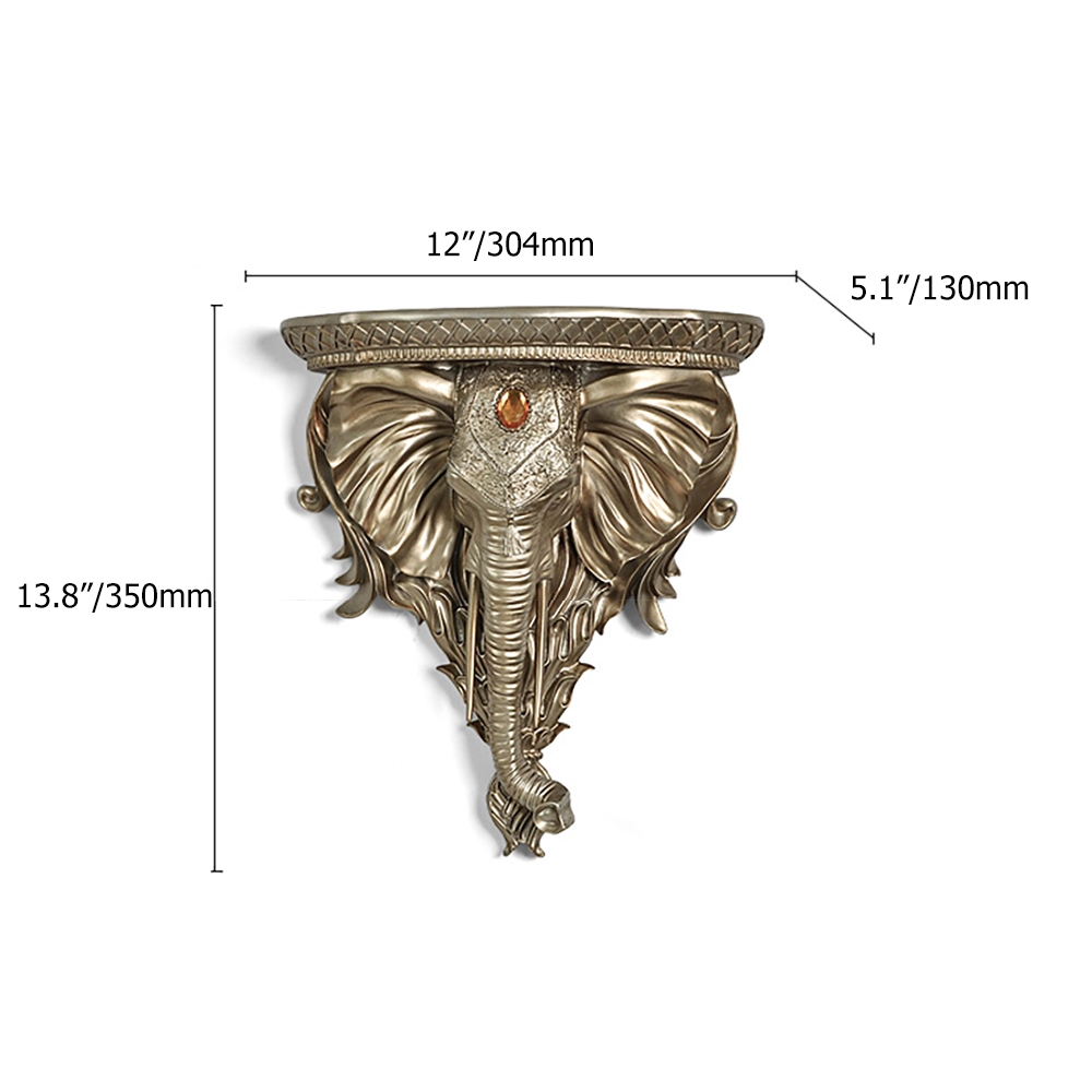 Vintage Elephant Floating Shelves Decor Resin Shelf window image