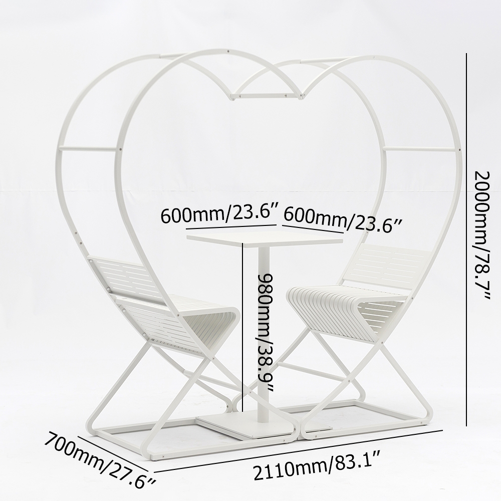All-in-One Outdoor Patio Bistro Set 2-Seater with Movable Bar Table window image