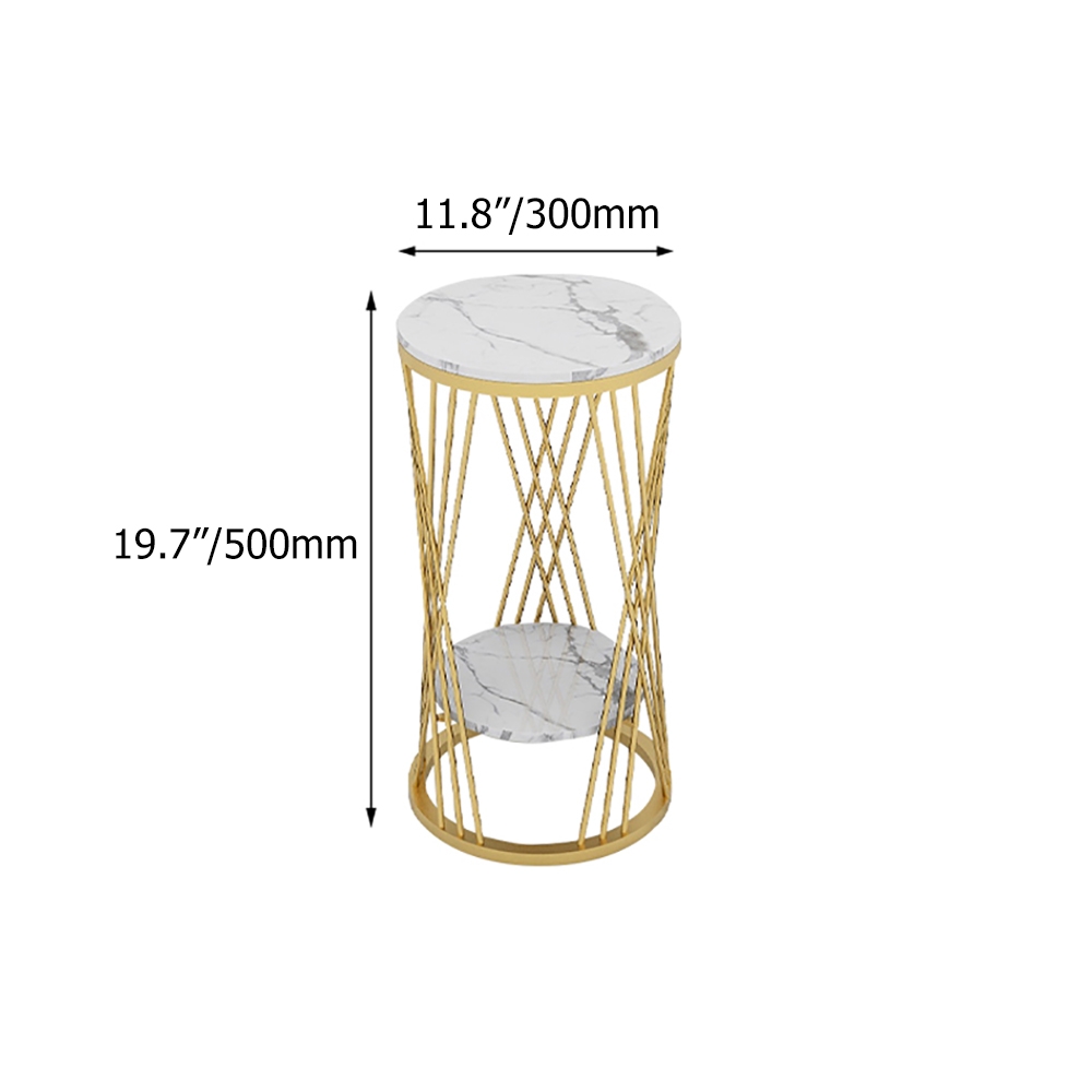 Small Modern Marble Plant Stand Flower Rack in Gold window image