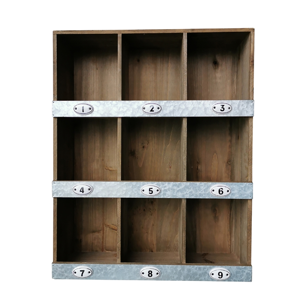 Rustic Retro Desk Organizer Rectangular Dish Storage Cabinet window image