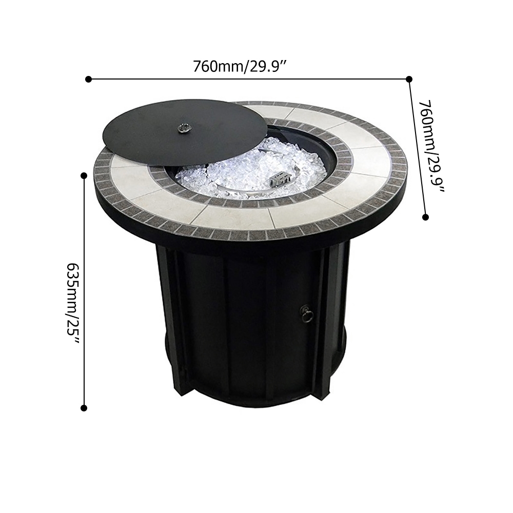 29.9 „propaan vuurplaats ronde tafel mozaïek tafelblad decoratie Vensterafbeelding