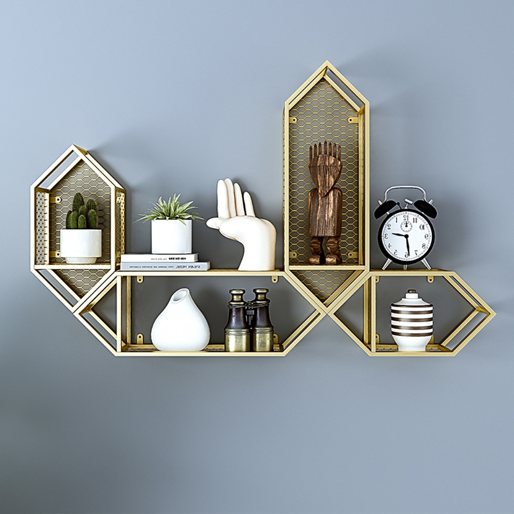 Geometrical Floating Shelves Wall Display Shelves window image