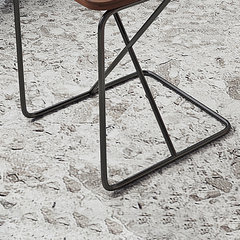 Walnut Modern C Side Tables for Living Room with Wood Top & Carbon Steel Legs window image